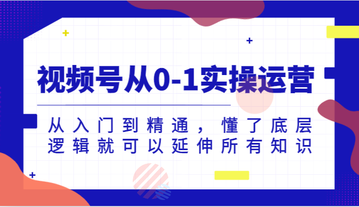 视频号从0-1实操运营，从入门到精通，懂了底层逻辑就可以延伸所有知识（更新2024.7）-必智轻创社