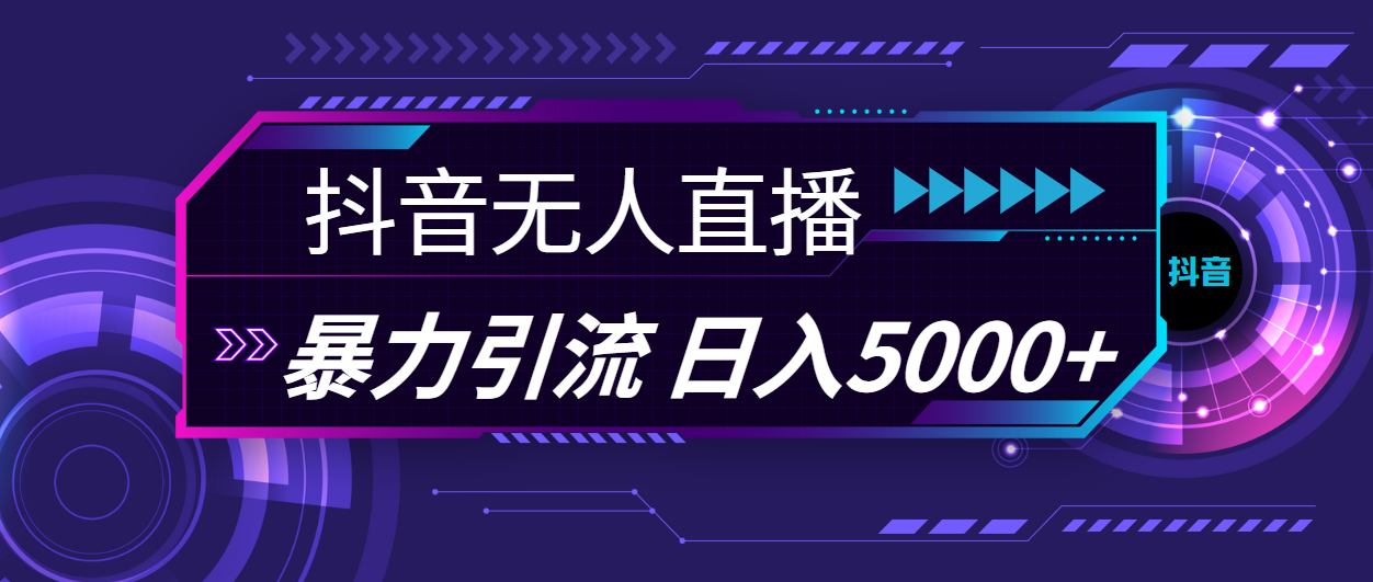 （11709期）抖音无人直播，暴利引流，日入5000+-必智轻创社