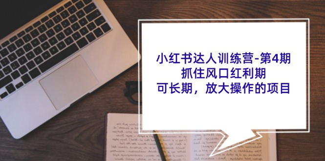 （11837期）小红书达人训练营-第4期：抓住风口红利期，可长期，放大操作的项目-必智轻创社