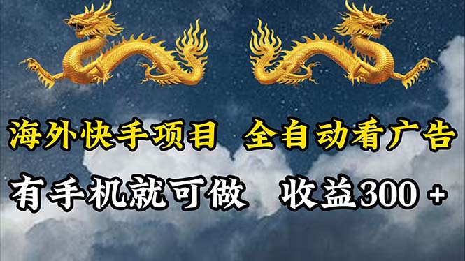 （12175期）海外快手项目，利用工具全自动看广告，每天轻松 300+-必智轻创社