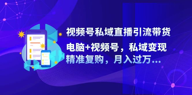 （12249期）视频号私域直播引流带货：电脑+视频号，私域变现，精准复购，月入过万…-必智轻创社