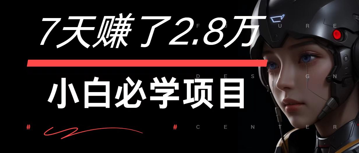 7天赚了2.8万！每单利润最少500+，轻松月入7万+小白有手就行-必智轻创社