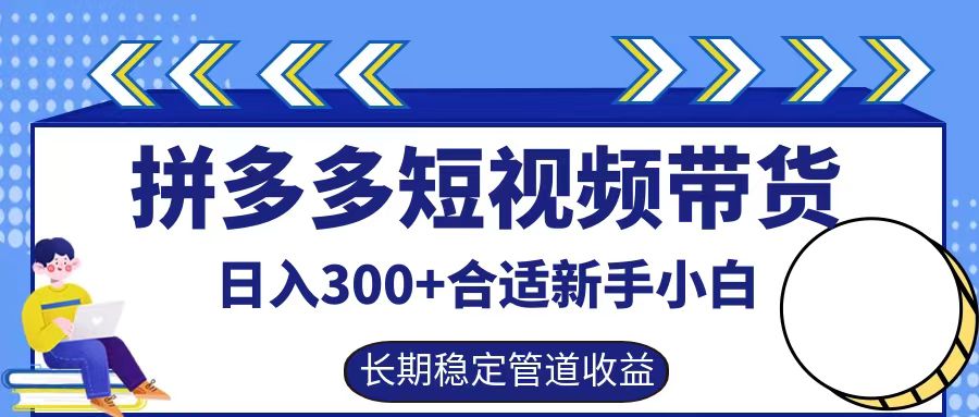 拼多多短视频带货日入300+，实操账户展示看就能学会-必智轻创社