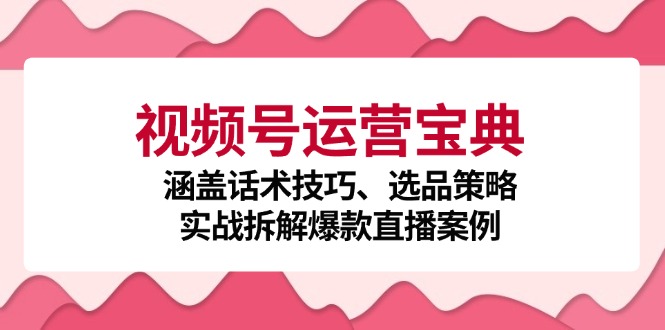 视频号运营宝典：涵盖话术技巧、选品策略、实战拆解爆款直播案例-必智轻创社