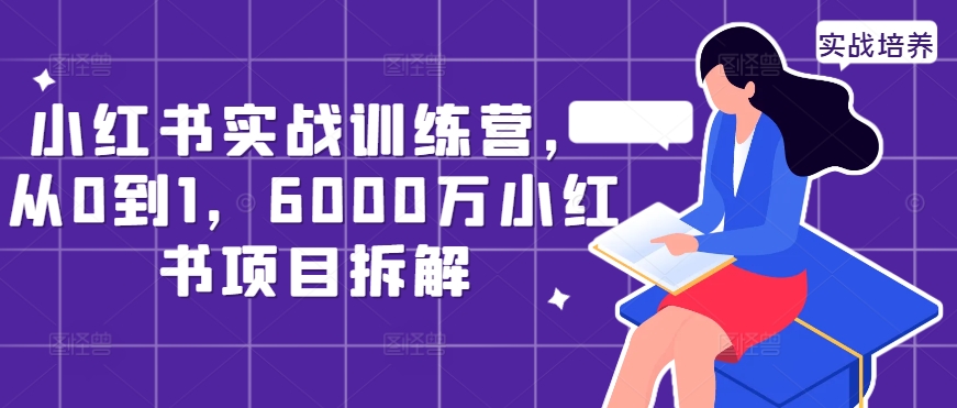 小红书实战训练营，从0到1，6000万小红书项目拆解-必智轻创社