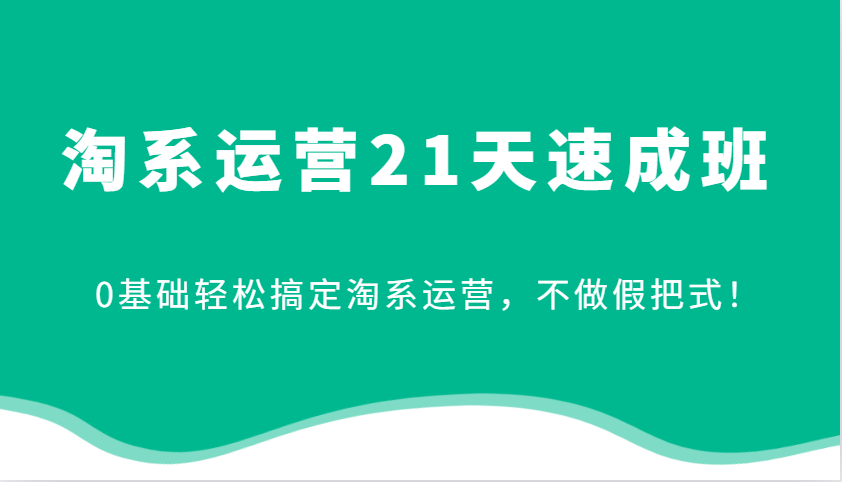 淘系运营21天速成班，0基础轻松搞定淘系运营，不做假把式！-必智轻创社