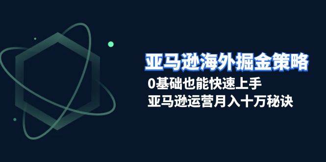 亚马逊海外掘金策略，0基础也能快速上手，亚马逊运营月入十万秘诀-必智轻创社