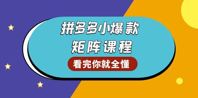 拼多多爆款矩阵课程：教你测出店铺爆款，优化销量，提升GMV，打造爆款群-必智轻创社