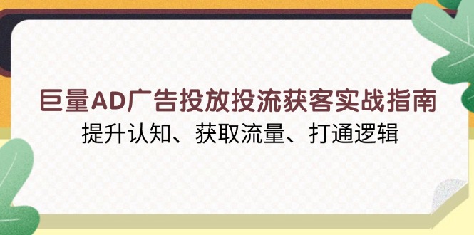 巨量AD广告投放投流获客实战指南，提升认知、获取流量、打通逻辑-必智轻创社