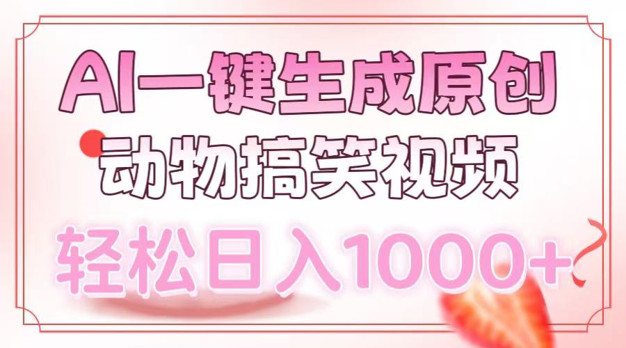 AI一键生成原创动物搞笑视频，轻松日入1000+-必智轻创社