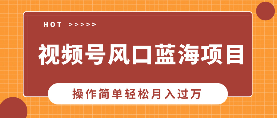 视频号风口蓝海项目，中老年人的流量密码，操作简单轻松月入过万-必智轻创社