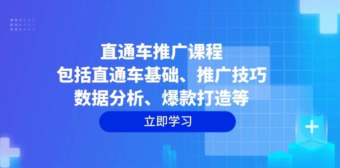 直通车推广课程：包括直通车基础、推广技巧、数据分析、爆款打造等-必智轻创社