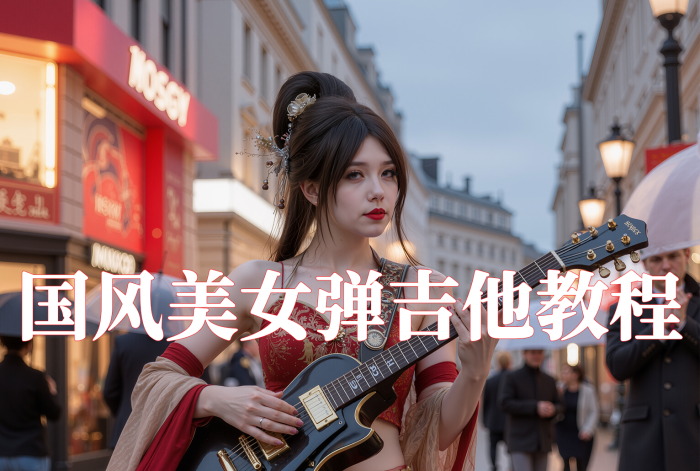 AI视频制作,国风美女弹吉他视频教程-必智轻创