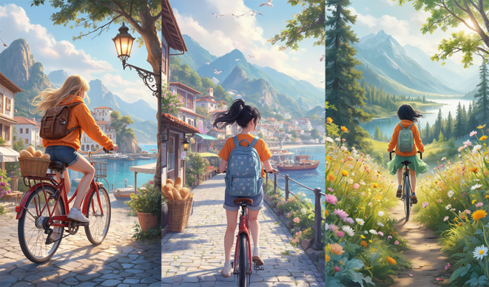 零基础快速上手!用星流+可灵制作宫崎骏风治愈骑行视频(附涨粉秘籍)-必智轻创